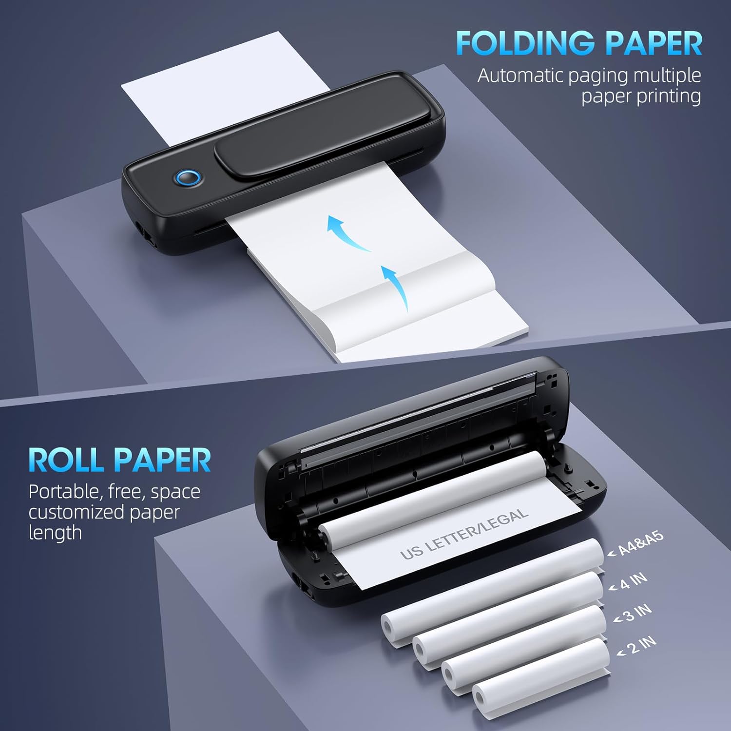 Inkless Portable WiFi Printer With Phone Holder