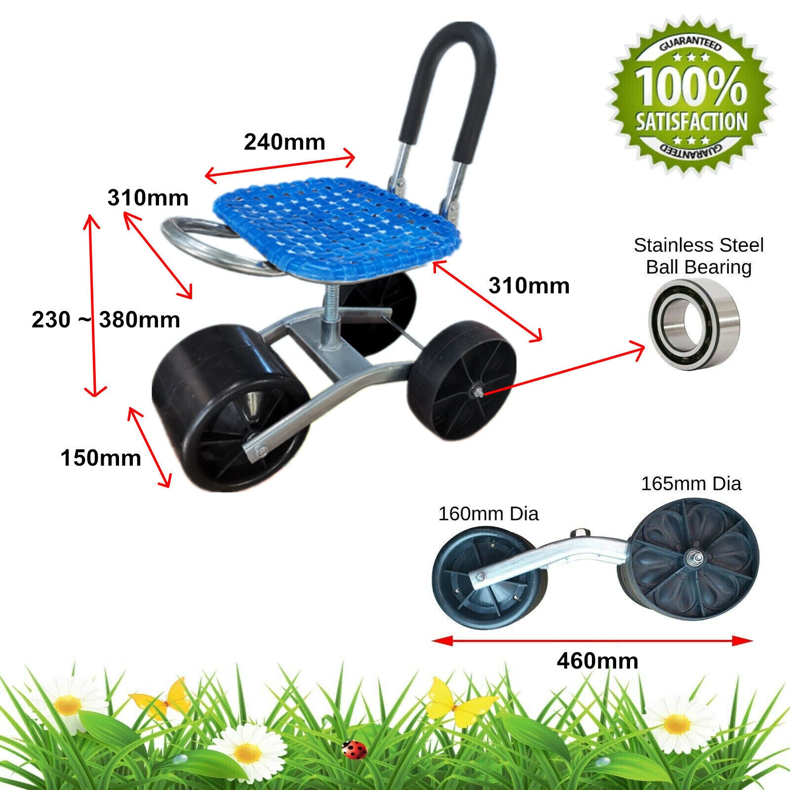 Oz Height Adjustable 360° Rotating Gardening Seat™